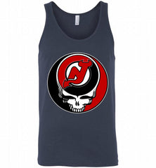 NHL TEAM NEW JERSEY DEVILS X GRATEFUL DEAD LOGO BAND Tank - zezetee