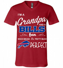 I'M A Grandpa And A Buffalo Bills Pretty Much Perfect V-Neck Shirt - zezetee