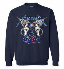 Metallica Chicago Cubs Logo Crewneck Sweatshirt - zezetee