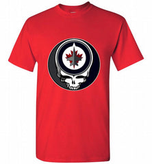 NHL TEAM WINNIPEG JETS X GRATEFUL DEAD LOGO BAND Shirt - zezetee