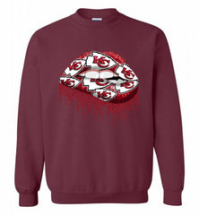 Lip Kansas City Chiefs Football Crewneck Sweatshirt - zezetee