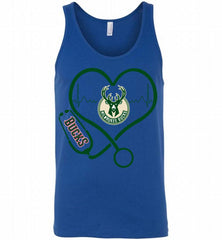 Nurse Heartbeat Love Milwaukee Bucks Tank - zezetee
