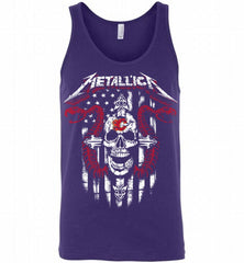 Metallica Snake Skull Calgary Flames Logo Tank - zezetee