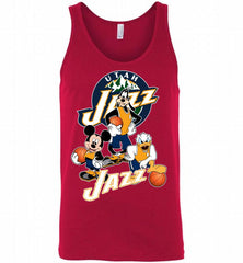 Mickey Goofy Donald Loves Utah Jazz Basketball Fans Tank - zezetee