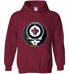 NHL TEAM WINNIPEG JETS X GRATEFUL DEAD LOGO BAND Hoodie - zezetee