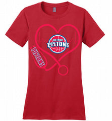 Nurse Heartbeat Love Detroit Pistons Ladies Perfect - zezetee