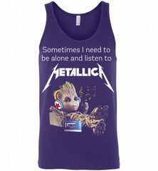 Sometimes Groot Need To Be Alone And Listen To Metallica Tank - zezetee