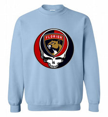 NHL TEAM FLORIDA PANTHERS X GRATEFUL DEAD LOGO BAND Crewneck Sweatshirt - zezetee