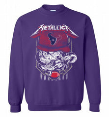 Metallica Skull Snake Houston Texans Crewneck Sweatshirt - zezetee