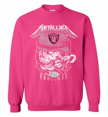 Metallica Skull Snake Oakland Raiders Crewneck Sweatshirt - zezetee