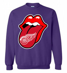 Detroit Red Wings  x The Rolling Stones Logo Crewneck Sweatshirt - zezetee