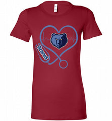 Nurse Heartbeat Love Memphis Grizzlies Bella Ladies Tee - zezetee