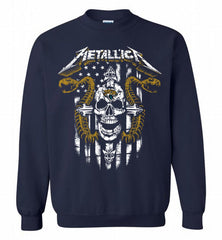 Metallica Snake Skull Jacksonville Jaguars Logo Crewneck Sweatshirt - zezetee