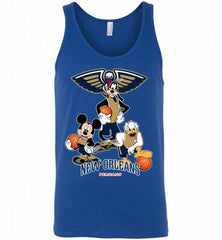 Mickey Goofy Donald Loves New Orleans Pelicans Basketball Fans Tank - zezetee