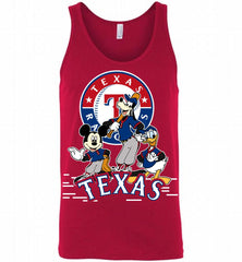 Mickey Goofy Donald Texas Rangers Teams Tank - zezetee