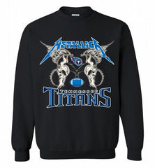 Metallica Tennessee Titans Logo Crewneck Sweatshirt - zezetee