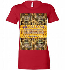 Notre-Dame Cathedral Rose Stained Glass Candles Novel Quote Bella Ladies Tee - zezetee
