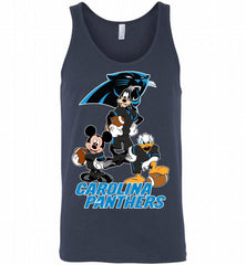 Mickey Goofy Donald Disney  Carolina Panthers Football Gift Tank - zezetee