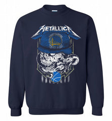 Metallica Skull Snake Golden State Warriors Crewneck Sweatshirt - zezetee