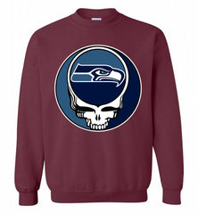 Seattle Seahawks Grateful Dead Logo Band Crewneck Sweatshirt - zezetee