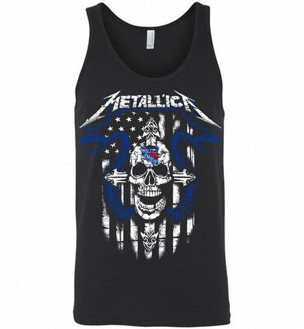 Metallica Snake Skull New York Rangers Logo Tank - zezetee