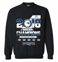 2018 SUPER BOWL CHAMPIONS NEW ENGLAND PATRIOTS Crewneck Sweatshirt - zezetee