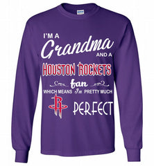 I'M A Grandma And A Houston Rockets Fans Perfect Gildan Long Shirt - zezetee