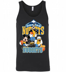 Mickey Goofy Donald Loves Denver Nuggets Basketball Fans Tank - zezetee