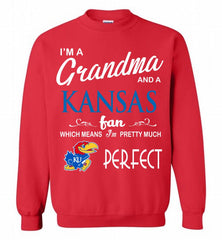 I'M A Grandma And A Kansas Jayhawks Fan Crewneck Sweatshirt - zezetee