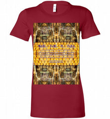 Notre-Dame Cathedral Rose Stained Glass Candles Novel Quote Bella Ladies Tee - zezetee