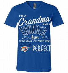 I'M A Grandma And A Oklahoma City Thunder Fans Perfect V-Neck Shirt - zezetee