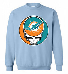 Miami Dolphins Grateful Dead Logo Band Crewneck Sweatshirt - zezetee