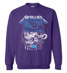 Metallica Skull Snake Tennessee Titans Crewneck Sweatshirt - zezetee