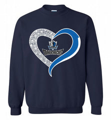 Dallas Mavericks In Diamond Heart Crewneck Sweatshirt - zezetee