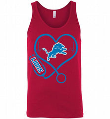 Nurse Heartbeat Detroit Lions Tank - zezetee
