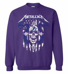 Metallica Snake Skull Tampa Bay Lightning Logo Crewneck Sweatshirt - zezetee