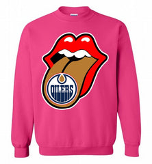 Edmonton Oilers x The Rolling Stones Logo Crewneck Sweatshirt - zezetee
