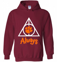 CLEMSON TIGERS UNIVERSITY PAW DEATHLY HALLOWS ALWAYS GIFT Hoodie - zezetee