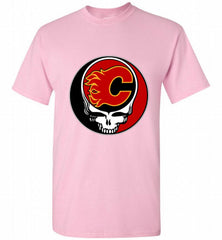 NHL TEAM CALGARY FLAMES X GRATEFUL DEAD LOGO BAND Shirt - zezetee
