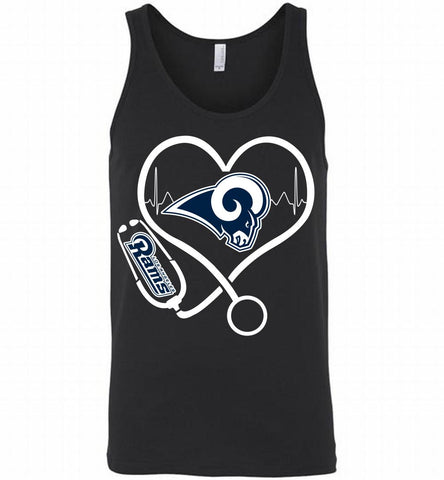 Nurse Heartbeat Los Angeles Rams Tank - zezetee