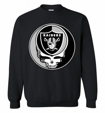 Oakland Raiders  Grateful Dead Logo Band Crewneck Sweatshirt - zezetee