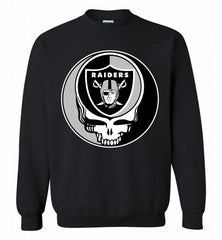 Oakland Raiders  Grateful Dead Logo Band Crewneck Sweatshirt - zezetee