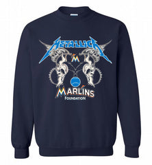 Metallica Miami Marlins Logo Crewneck Sweatshirt - zezetee