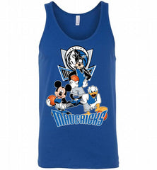 Mickey Goofy Donald Loves Dallas Mavericks Basketball Fans Tank - zezetee