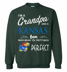 I'M A Grandpa And A Kansas Jayhawks Fan Crewneck Sweatshirt - zezetee