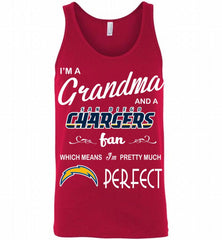 I'M A Grandma And A Chargers Fans I'm Pretty Much Perfect Tank - zezetee