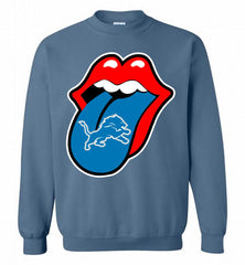 Detroit Lions  x The Rolling Stones Logo Crewneck Sweatshirt - zezetee