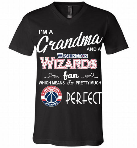 I'M A Grandma And A Washington Wizards Fans Perfect V-Neck Shirt - zezetee