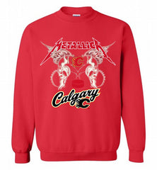 Metallica Calgary Flames Logo Crewneck Sweatshirt - zezetee