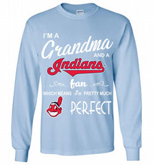 I'M A Grandma And A Cleveland Indians Fans Gift Gildan Long Shirt - zezetee
